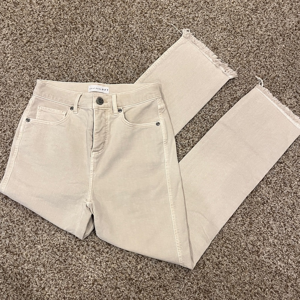 Loft cropped high waist straight leg pants, 24/00